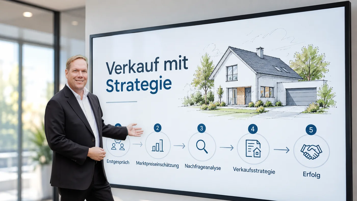 Burkhart Krieglsteiner erläutert am Bildschirm den Verkauf mit Strategie